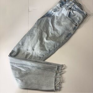 Abercrombie & Fitch Curve Love High Rise Skinny Jeans 30x10 Distressed Raw Hem